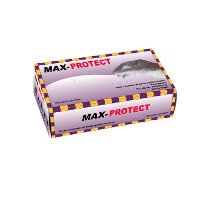 Gants Latex Sans Poudre, S Max-Protect - Boite De 100